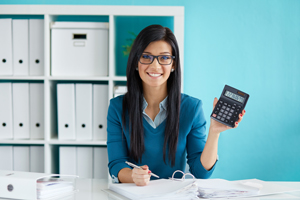 Young girl creating a personal budget